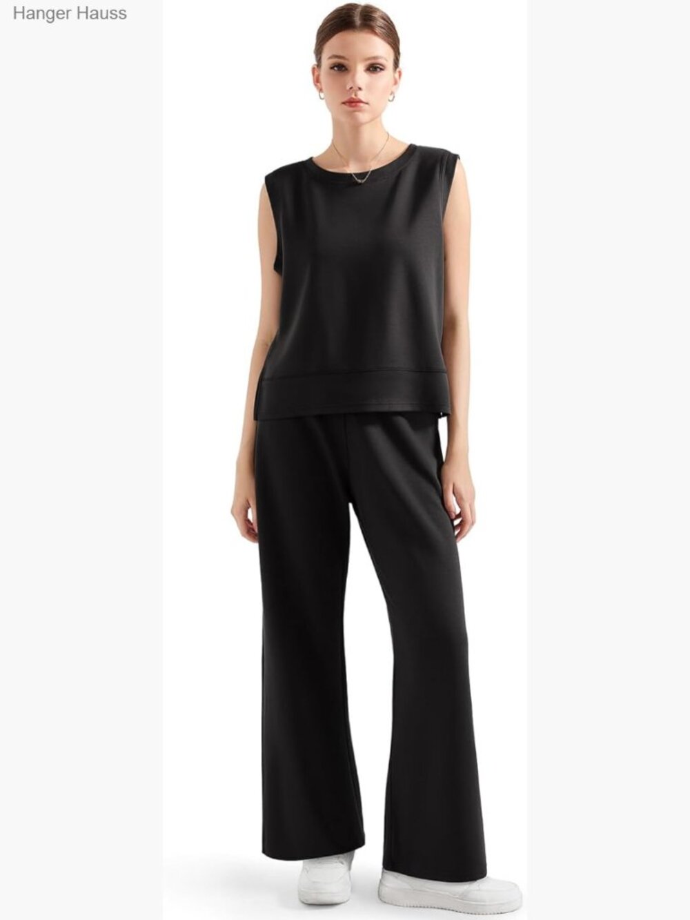 Matching Lounge Sets Wide Leg Sweatpants Sleeveless Top Seamless